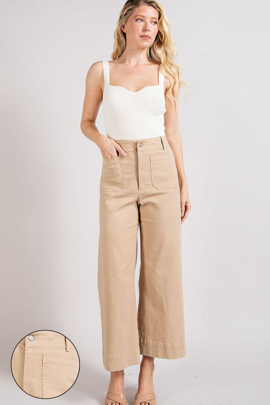 Soft Wide Leg Ankle Length Pants