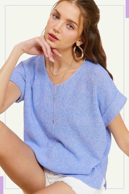 Lightweight, soft short sleeve sweater top