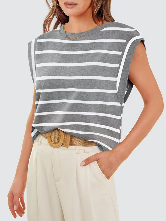 Striped Cap Sleeve Striped Top